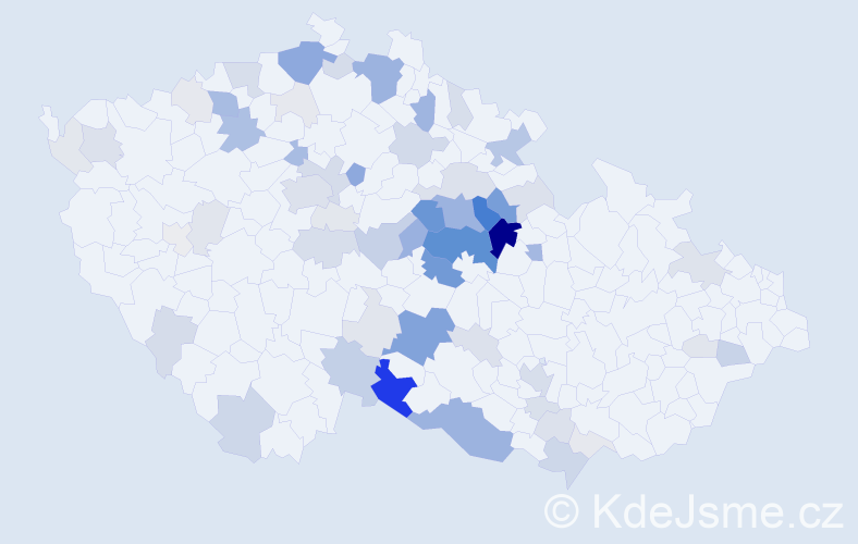 Příjmení: 'Vrátil', počet výskytů 233 v celé ČR