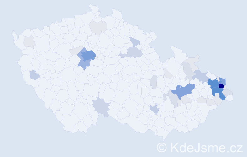 Příjmení: 'Chrobok', počet výskytů 172 v celé ČR