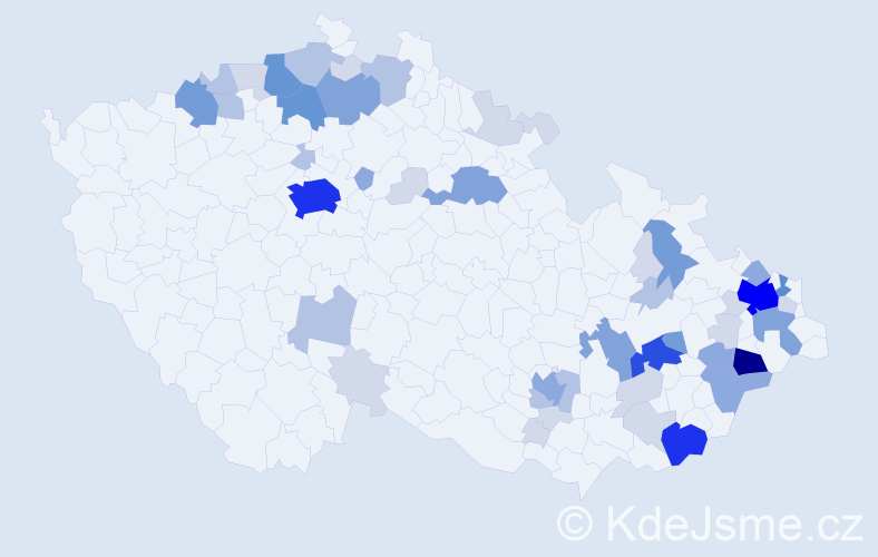 Příjmení: 'Matušík', počet výskytů 156 v celé ČR