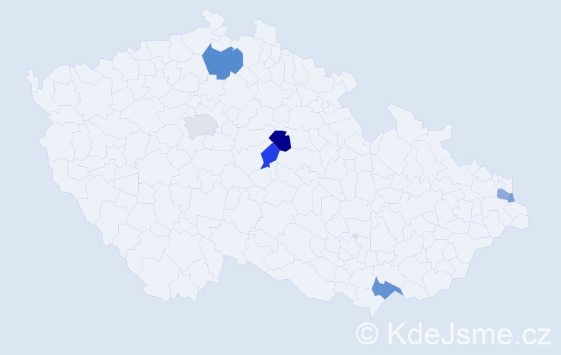 Příjmení: 'Bajo', počet výskytů 18 v celé ČR
