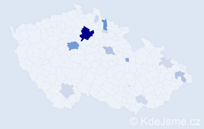 Příjmení: 'Ginzlová', počet výskytů 39 v celé ČR
