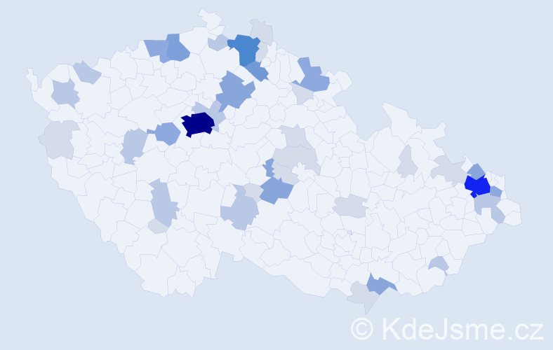 Příjmení: 'Tomová', počet výskytů 110 v celé ČR