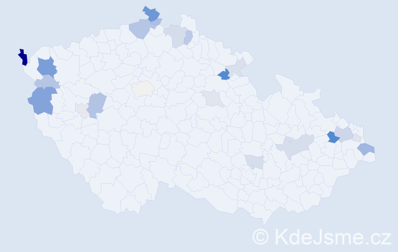 Příjmení: 'Džupinová', počet výskytů 54 v celé ČR