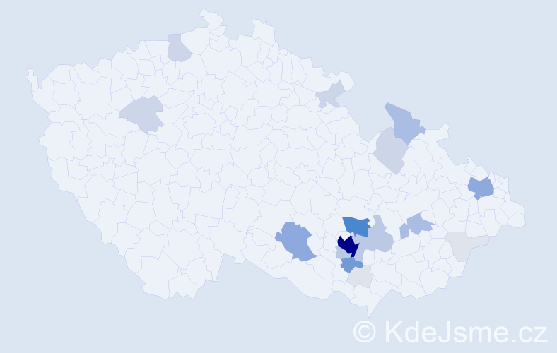 Příjmení: 'Štelcl', počet výskytů 85 v celé ČR