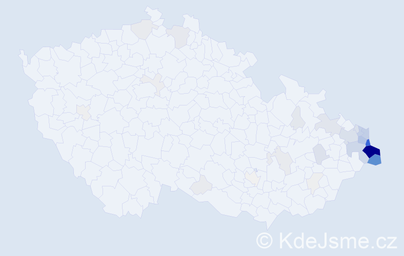 Příjmení: 'Walach', počet výskytů 277 v celé ČR