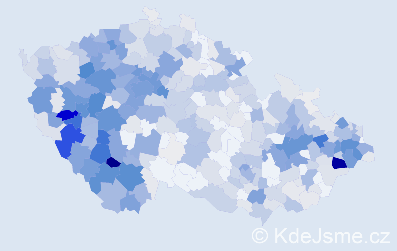 Příjmení: 'Majerová', počet výskytů 2466 v celé ČR