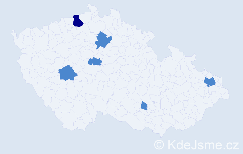 Příjmení: 'Koev', počet výskytů 8 v celé ČR