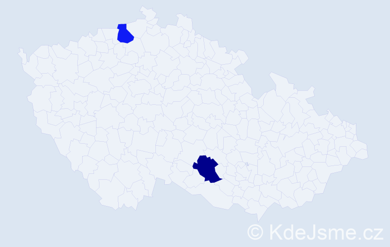 Příjmení: 'Makovičuková', počet výskytů 2 v celé ČR