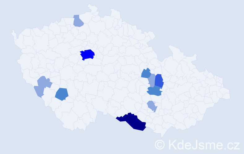 Příjmení: 'Leischnerová', počet výskytů 23 v celé ČR