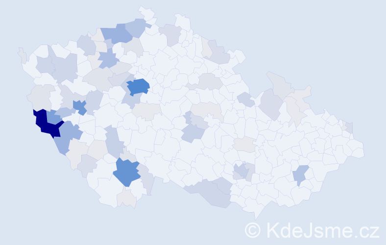 Příjmení: 'Kabourek', počet výskytů 315 v celé ČR