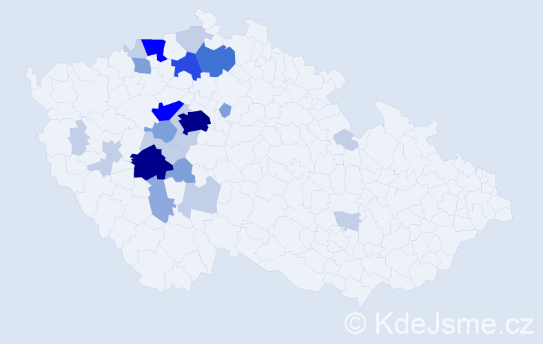 Příjmení: 'Muláčková', počet výskytů 76 v celé ČR