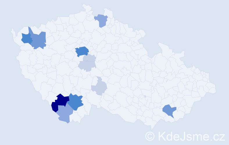 Příjmení: 'Paule', počet výskytů 45 v celé ČR