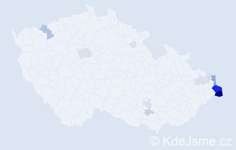 Příjmení: 'Czeczotka', počet výskytů 64 v celé ČR