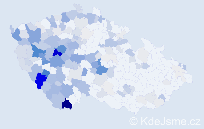 Příjmení: 'Mottl', počet výskytů 655 v celé ČR