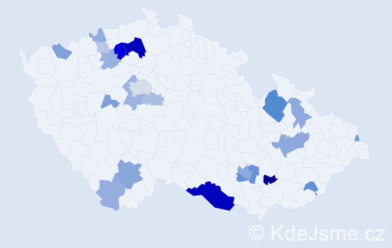 Příjmení: 'Šarayová', počet výskytů 57 v celé ČR
