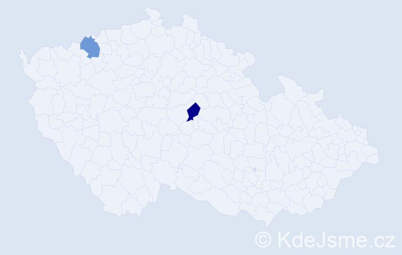 Příjmení: 'Kocprdová', počet výskytů 2 v celé ČR