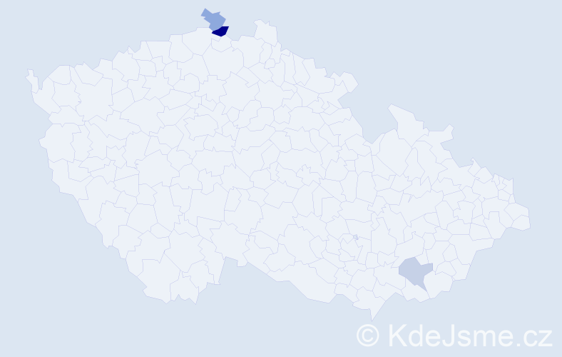 Příjmení: 'Mosigová', počet výskytů 5 v celé ČR