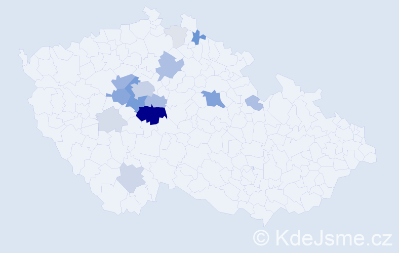 Příjmení: 'Zderadičková', počet výskytů 61 v celé ČR