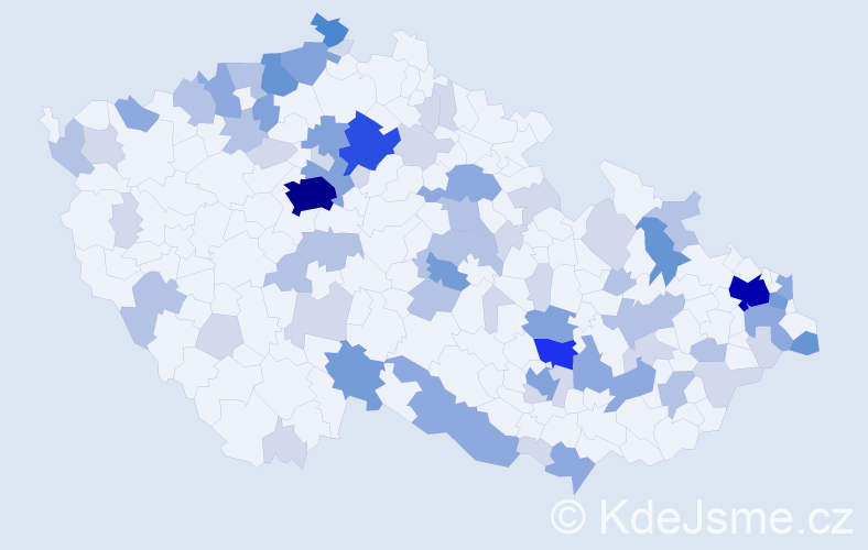 Příjmení: 'Sabol', počet výskytů 205 v celé ČR