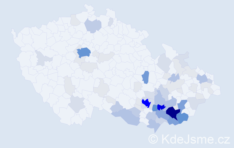 Příjmení: 'Rybnikářová', počet výskytů 289 v celé ČR