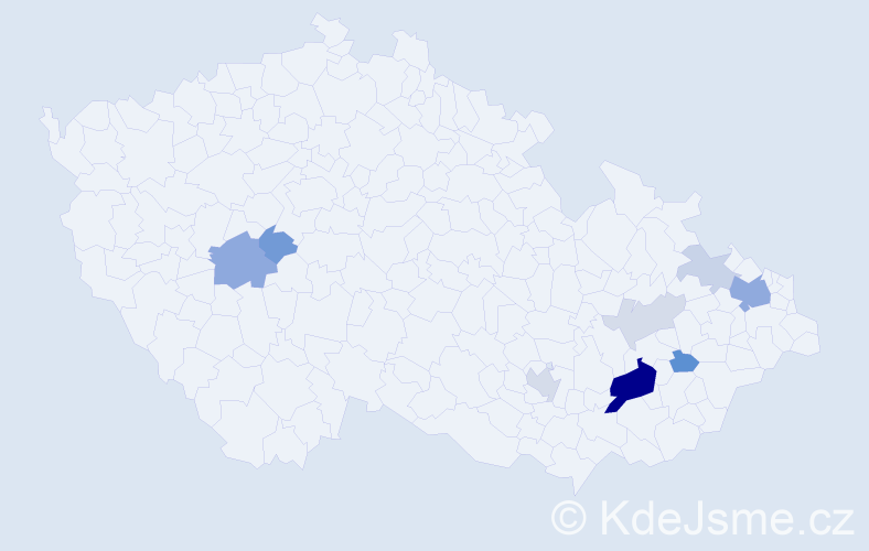 Příjmení: 'Stachoň', počet výskytů 24 v celé ČR