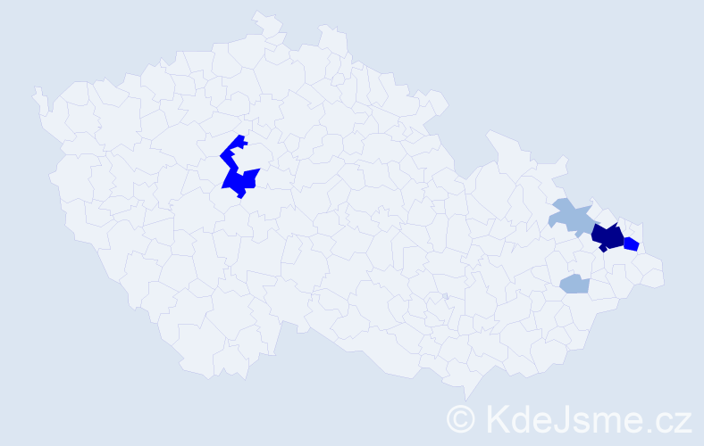 Příjmení: 'Divák', počet výskytů 12 v celé ČR