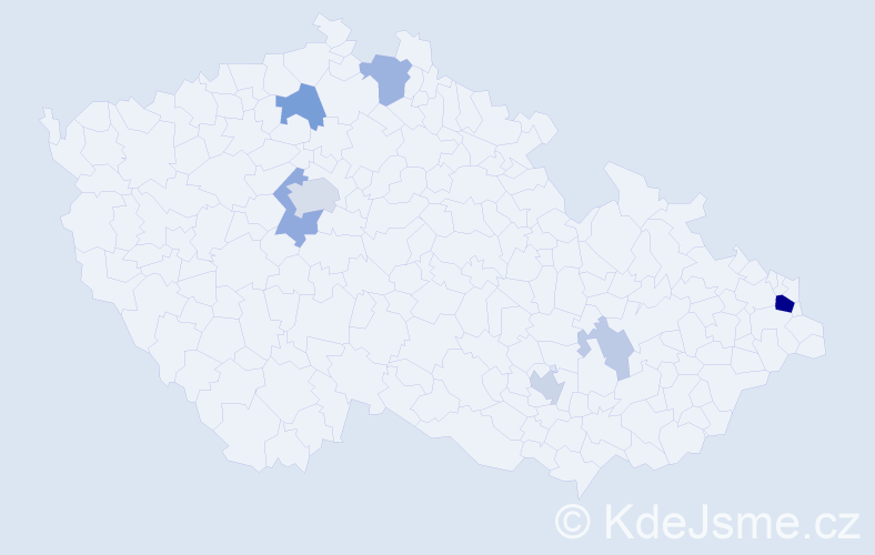 Příjmení: 'Ličáková', počet výskytů 22 v celé ČR