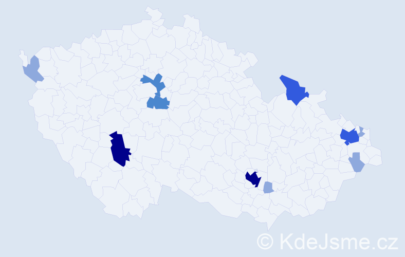 Příjmení: 'Rutta', počet výskytů 24 v celé ČR