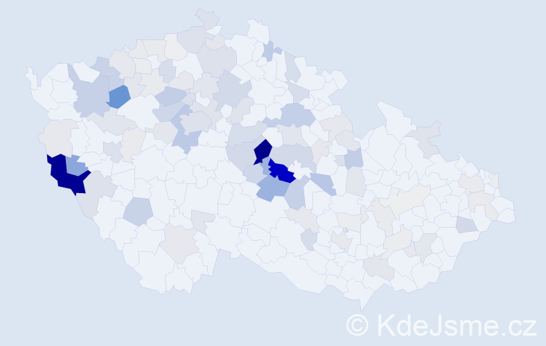 Příjmení: 'Kruml', počet výskytů 370 v celé ČR