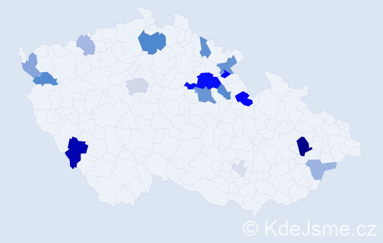 Příjmení: 'Burianec', počet výskytů 34 v celé ČR