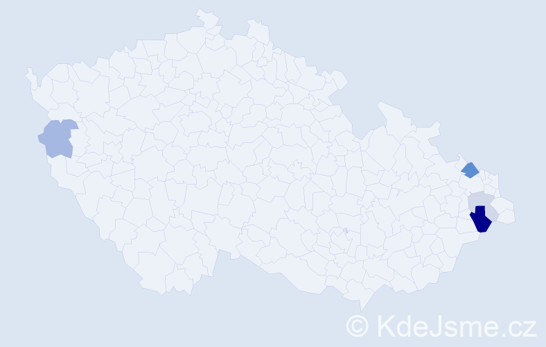 Příjmení: 'Kijanica', počet výskytů 9 v celé ČR