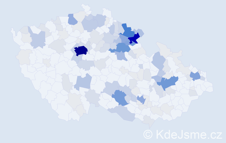 Příjmení: 'Borůvka', počet výskytů 504 v celé ČR