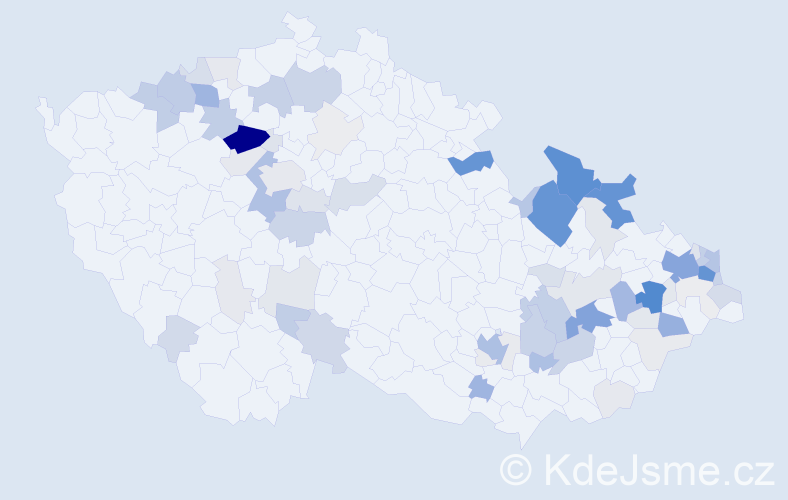 Příjmení: 'Pokuta', počet výskytů 388 v celé ČR