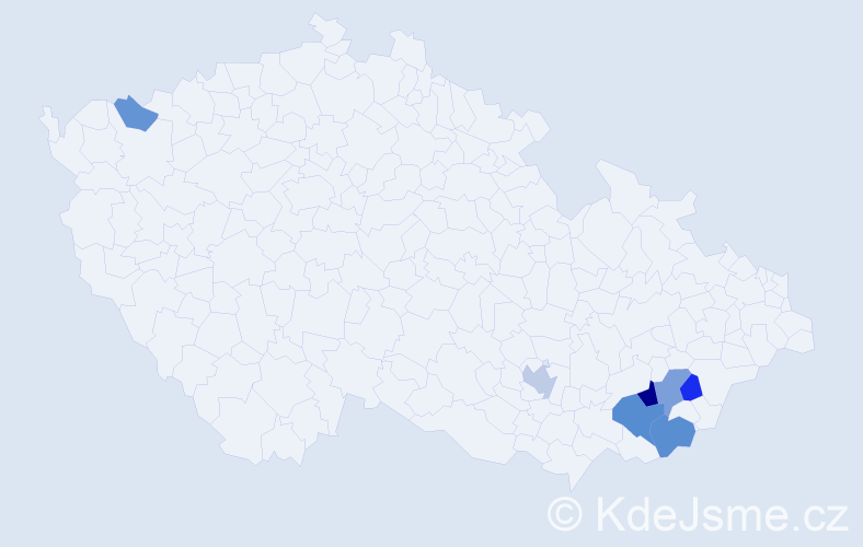 Příjmení: 'Velcerová', počet výskytů 14 v celé ČR