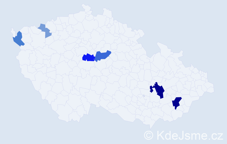 Příjmení: 'Fagošová', počet výskytů 21 v celé ČR