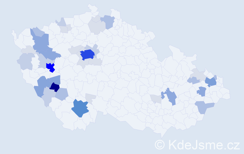 Příjmení: 'Vopalecká', počet výskytů 134 v celé ČR