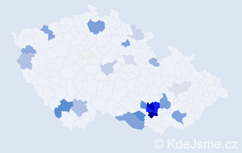 Příjmení: 'Sapák', počet výskytů 95 v celé ČR