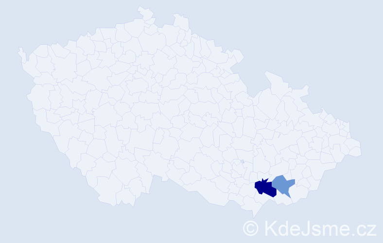 Příjmení: 'Kantorák', počet výskytů 6 v celé ČR