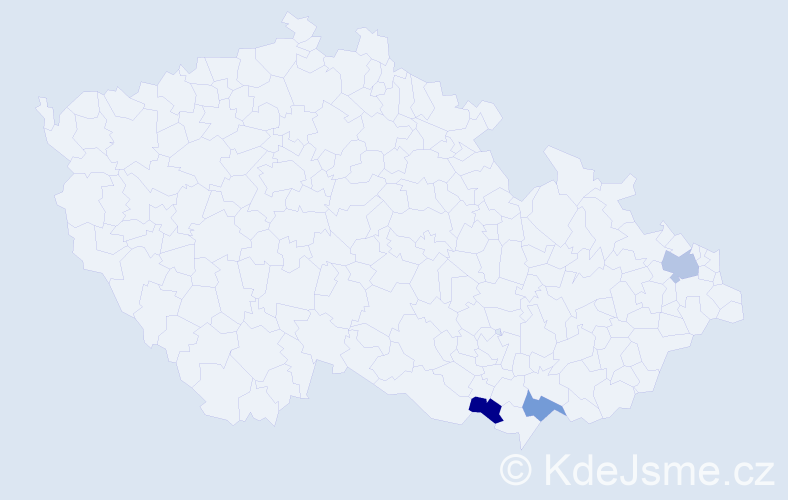 Příjmení: 'Heršáková', počet výskytů 13 v celé ČR