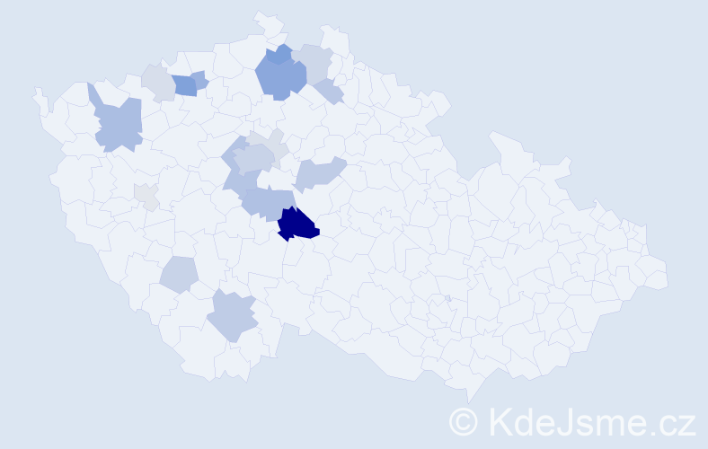 Příjmení: 'Špoulová', počet výskytů 54 v celé ČR