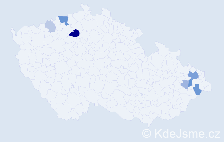 Příjmení: 'Teichert', počet výskytů 20 v celé ČR