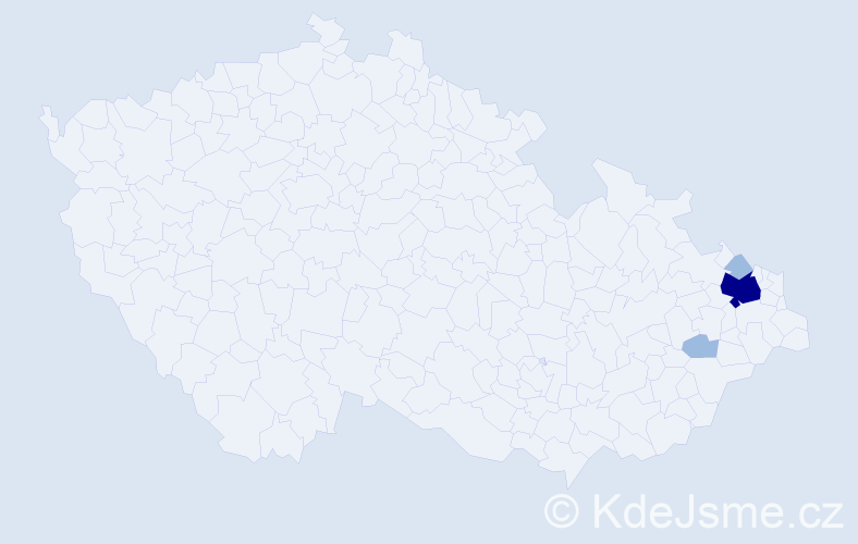 Příjmení: 'Tomiaková', počet výskytů 6 v celé ČR