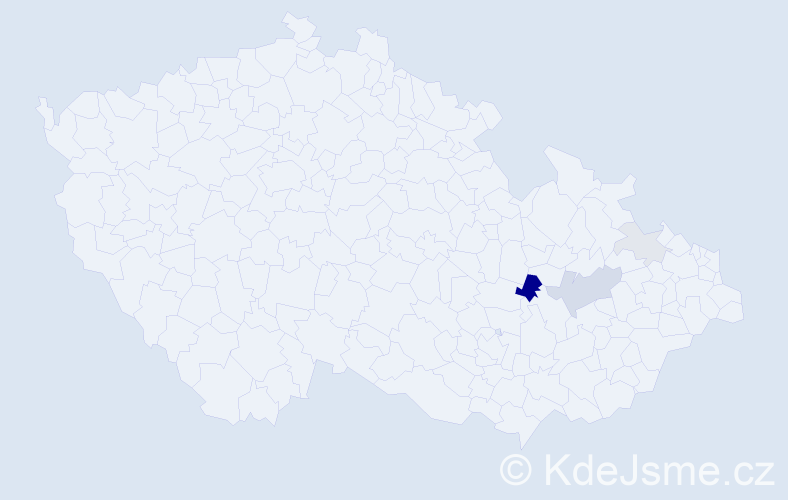 Příjmení: 'Hanos', počet výskytů 9 v celé ČR