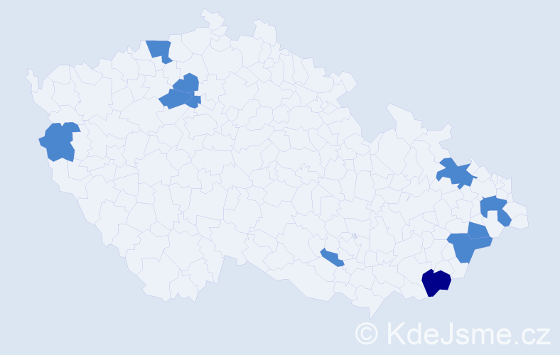 Příjmení: 'Rypák', počet výskytů 13 v celé ČR