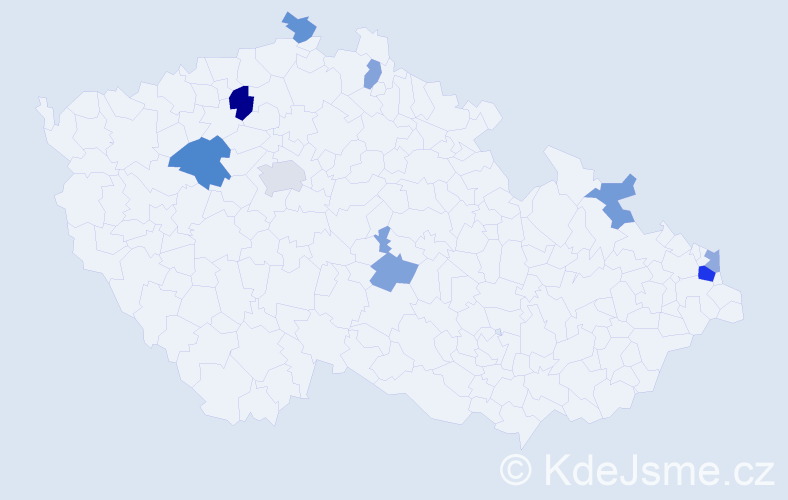 Příjmení: 'Lizoň', počet výskytů 15 v celé ČR