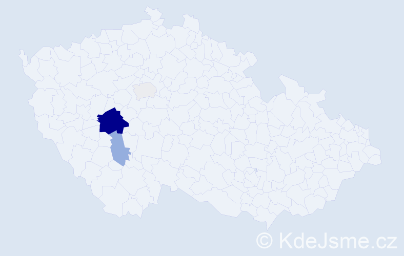 Příjmení: 'Pammer', počet výskytů 9 v celé ČR