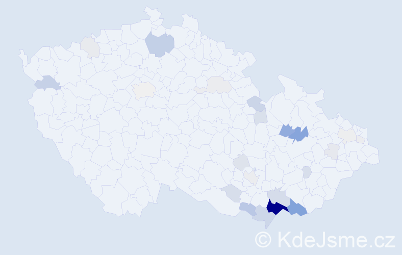 Příjmení: 'Skočíková', počet výskytů 106 v celé ČR