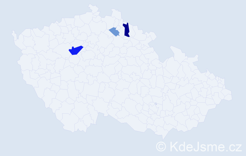 Příjmení: 'Semrádek', počet výskytů 9 v celé ČR