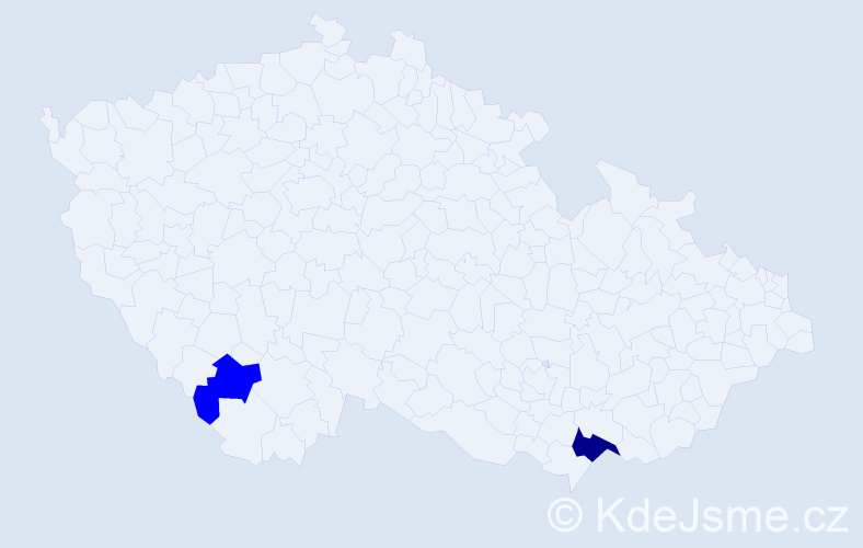 Příjmení: 'Kuffr', počet výskytů 3 v celé ČR