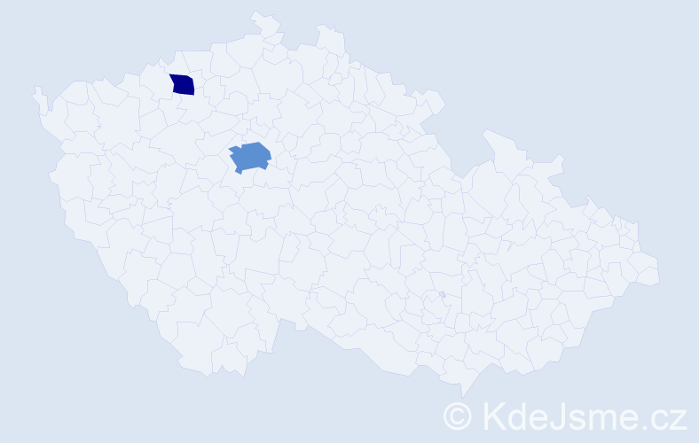 Příjmení: 'Klopot', počet výskytů 5 v celé ČR